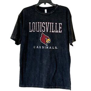 Blue 84 Unisex Louisville Cardinals Logo Short Sleeve Shirt Black Red Size L NWT